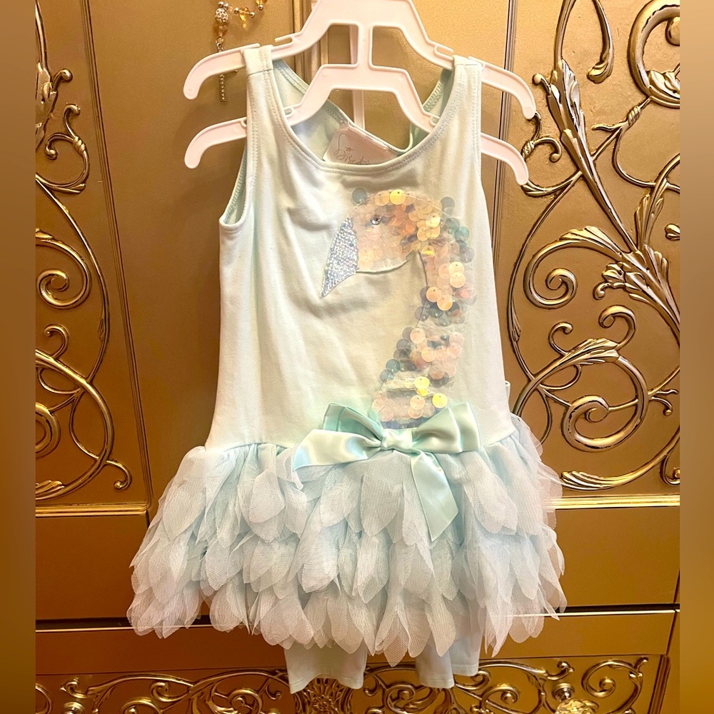 Biscotti Sequins Swan Outfit. Size 3T